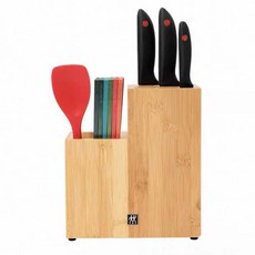 성당 모형 미니 기부함 헌금함 모금함, C. 대나무 칼꽂이 칼 3개와 조리대 포함 칼