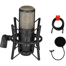AKG 프로젝트 스튜디오 P220 대형 다이어프램 콘덴서 마이크 팝 필터 및 XLR XLR 케이블, AKG 프로젝트 스튜디오 P220 대형 다이어프램 콘덴, 1개
