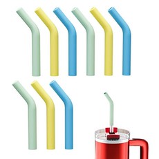 HOIRIX 8mm/0.31인치 빨대 실리콘 팁 커버 엘보 스테인리스 스틸 교체 (3가지 색상 9개) 122726