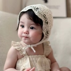 블랙체리 아동용 레이스 보넷