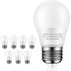 마르크스라이트 8팩 천장 선풍기 전구 60와트 등가 따뜻한 흰색 2700K E26 미디엄 베이스 A15 LED 소형 가전 120V 비디밍 가능, 2700k Warm White