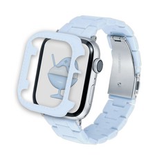 아이메이드잇 애플워치 호환 블럭 스트랩 케이스 세트, 스카이블루