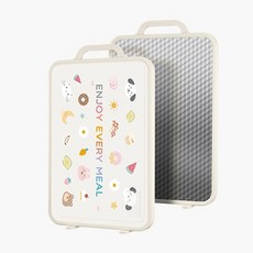 可愛圖案雙面PP砧板，附瀝水槽，尺寸27x41cm, 1個, 雙面(304不銹鋼/PP)