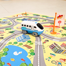 산들꿈 우리동네 유아 생활교통 퍼즐 세트-자동주행 자동차 세이펜 호환 동요 학습 교통표지판 놀이, 1박스, 멀티컬러