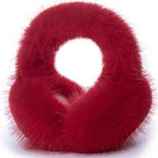 Mottico 여성용 겨울용 귀마개 두꺼운 인조 이어 커버가 있는 푹신한 이어 워머 편리함을 위한 접이식 브라이트 핑크 157556, 밝은 레드