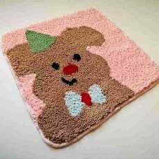 해피유통 유아 아동용 귀여운 캐릭터 원형 방석 소프트 플러시 체크 무늬 좌석 쿠션 사계절 사용 가능, 40*40센티미터., 12