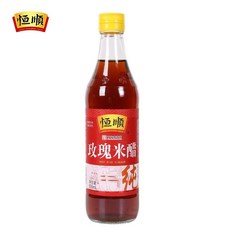 恆順 玫瑰米醋 500ml 釀造食醋 家用涼拌醋 餃子蘸醋 調味品, 1個, 恆順玫瑰米醋500ml*1瓶