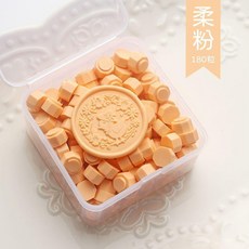火漆蠟粒 冰淇淋色係蠟粒 啞光純色八角蠟 婚禮信封請柬蠟 火漆印章封蠟 火漆蠟, 1個, 柔粉 約180粒