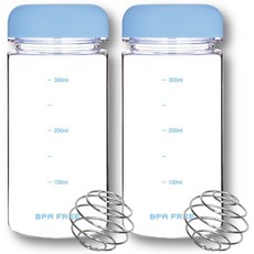 위드 쉐이커보틀 눈금물병 트라이탄 2P, 2개, 350ml, 블루