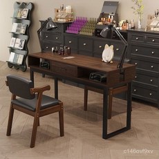 陞級夾燈孔美式複古美甲桌單雙人特價包郵美甲臺美甲店經濟簡約型 9ZJK, 1個, 黑色 【加寬加厚  穩固耐用】,80x40x78cm【無抽屜】