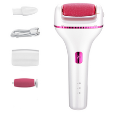 BuyChoo 전동 발 각질 제거기, 화이트 로즈레드, KS-0270