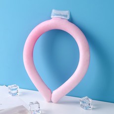 掛脖冰涼降溫項圈 涼感降溫神器 夏季戶外運動必備 輕巧便攜 多色可選, 淡粉, 1個