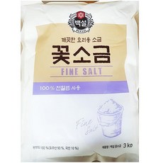 백설 꽃 소금 3kg 천일염, 1개
