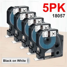 5/10PK 18051 Dymo 6/9/12/19/24mm Rhino 열 수축 튜브와 호환 가능 4200 프린터 용, 05 5PK 19mm White