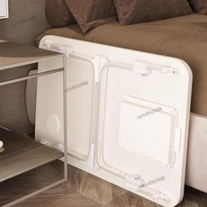 懶人床上折疊桌：可升降、伸縮，多功能學習電腦桌，宿舍臥室適用, 黑拉絲,70*48腿可調（32-40）平面款