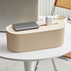 簡約風桌面理線盒 充電線收納盒 電線整理, 奶白, 1個