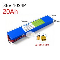36V 리튬 이온 배터리 10S4P 20Ah 18650 팩 250-750W 30A BMS 전동 스쿠터 42V, [01] XT60 XT30