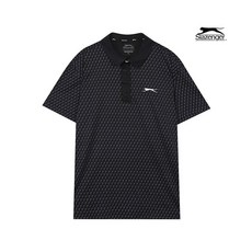 슬레진저 남성 펀칭 디테일 카라 반팔 티셔츠 블랙