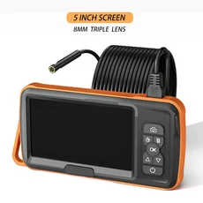 5인치 IPS 스크린 자동차 파이프 검사 보어스코프 방수 USB 프로브 초점 카메라 싱글 듀얼 트리플 렌즈 L, 02 2미터, 02 8MM Tre 5inch