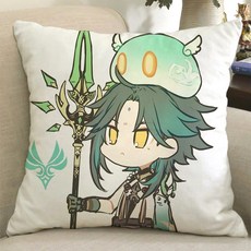 원신 샤오 봉제 인형 베개 골드록 인형 수호 야샤 장군 애니메이션/2D 베개, 19