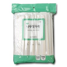 일회용 나무젓가락 100P 사각 백양목 종이포장, 1개, 100개입