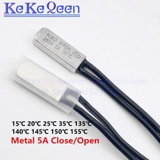 호환 KSD9700 메탈 15 ℃ 20 25 250V 5A 35도 바이메탈 디스크 온도 스위치 정상 폐쇄/개방 조절기 열 보호, 1개, 11) 140 Degc - Normally Closed