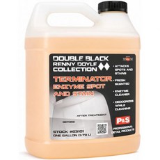 P & S 전문가 디테일 제품 터미네이터 엔자임 얼룩 제거제 – 전문가용 가구 및 카펫 클리너 기름기 먼지 단백질 기반 제거 신선한 향기 1갤런