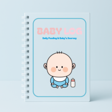 베베맘랩 아기 수유일지 성장일지 A5, 1개, 파스텔블루