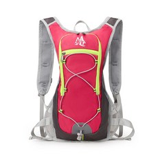 騎行包徒步登山包雙肩超輕大容量多功能登山包輕便小號徒步雙肩包, 簡易款紅（無水袋）