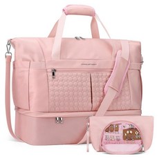 MAELSTROM Maelstrom 여성용 체육관 가방 신발 수납 공간과 젖은 포켓이 있는 40L 여행용 더플 백 방수 휴대용 위켄더 스포츠 토트백 수영 요가 병원 홀달(베이지