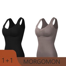 1+1 여자 브라탑 나시 보온 민소매 도톰 브라캡 나시 가을 겨울 여성 기모 나시 2P CJJ