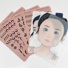 안카 벨라 재사용 가능한 페이스 페인팅 연습 보드 다양한 패턴의 시트 7개 원 스트로크 엑서사이즈 템플릿 A4 사이즈, Brown-2