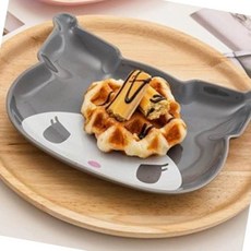 캐릭터 페이스 세라믹 접시 간식식기 수납용 가정용, 쿠로미
