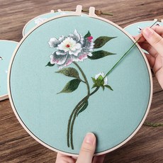 刺繡DIY手工製作材料包 蘇繡古風繡花套件 送男友創意禮物 打發時間 台灣熱賣, 荼蘼花開【繡繃+材料包】, 1個