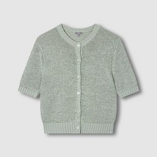 JAJU 여 코튼 블렌디드 반팔 가디건 J115304001048 549416