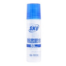 SKB GL-10 秘書膠水(50ml)辦公室用 輕鬆黏著 適用於紙張、卡片等材質, 1個, SKB GL-10秘書膠水-藍色