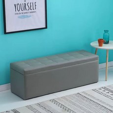 수납의자 화장대스툴 소파 리빙 회색(가죽) 120x40(수납) 긴의자 밝은 스툴 박스 벤치, U. 밝은 회색 가죽, 1개