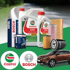 푸조 3008 1.6d (9H05) 디젤 캐스트롤 GTX SP C2/C3 5W30 합성엔진오일 필터세트 오일교환 패키지