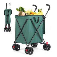 다용도 폴딩 카트 180LBS 하중 애견차, 1개, 녹색