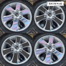 현대 그랜드스타렉스 17인치 휠 스티커 홀로그램 카본블랙 / 1세트, 카본, 1개