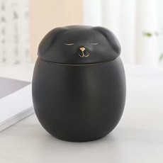 寵物骨灰罐 - 可愛貓咪造型 多種顏色可選 寵物紀念罐, 1個, 狗狗罐黑色大号, 狗狗罐黑色大号