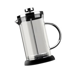 내열 유리와 녹슬지 않는 스테인리스 스틸 필터가 장착된 프렌치 프레스 커피 메이커, 600ml