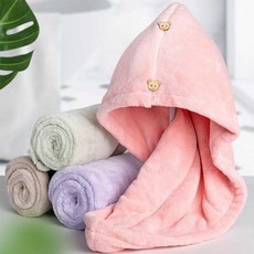 헤어 극세사 타월 타올 수건 욕실용 빠른 건조 스피드한 머리말리기 머리카락건조 후드타입 샴푸수건, LD-1127 샴푸수건, LD-1127 샴푸수건_살구