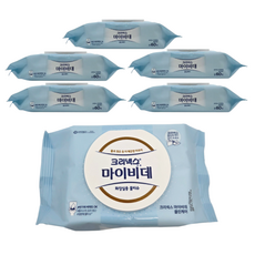 마이비데 물티슈 클린케어 60매 X 6개 대용량 캡형 생분해, 1세트, 6개입, 143g