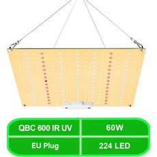 식물조명 식물등스탠드 식물등 삼성 LM281B 양자 LED 성장 채소 및 꽃 식물 EU 전체 스펙트럼 수경 온실, QBC 600 IR UV, 1.QBC 600 IR UV