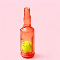 Busy Paws 술병 모양 강아지 발성 장난감 TPR 내구성 좋은 반려견 강아지 치발기, 1개, 핑크