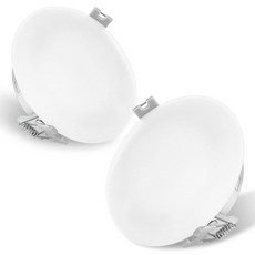 12V RV 내부 조명 11.4cm(4.5인치) 매입형 LED 천장 돔 퍽 반투명 유리 스타일 커버 캠핑카 밴 트레일러 및 보트용 쉬운 장착 웜 화이트 (2)