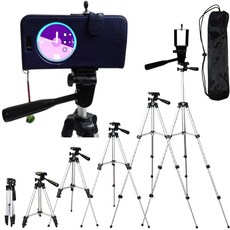 高度35 102公分 相機 雲台 直播腳架, 1個, 鋁合金大三腳架+手機夾, 銀色