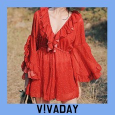 VIVA-O122 셔링도트수영복원피스수영복 수영복 여름 여성수영복 여자수영복 여성원피스수영복 원피스 비키니, M