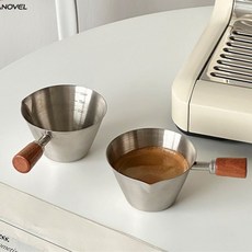 멜리세아 우드 핸들 스텐 에스프레소 샷잔100ml, 3개, 실버